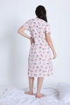Zivame Knit Poly Mid Length Nightwear - Heavenly Pink — thumbnail 4